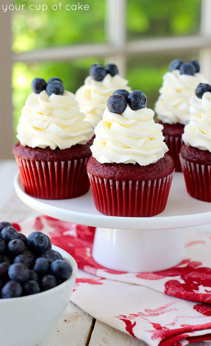 Patriotic Red Velvet Cupcakes